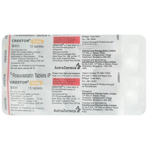 crestor 5mg tablet 15's